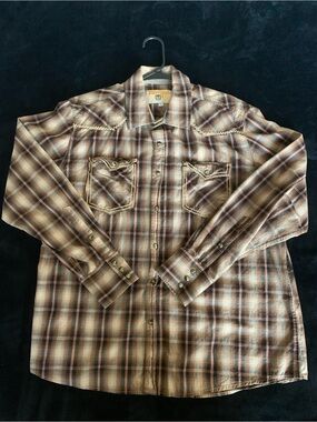 Tempco Brown Plaid Button-Up Shirt